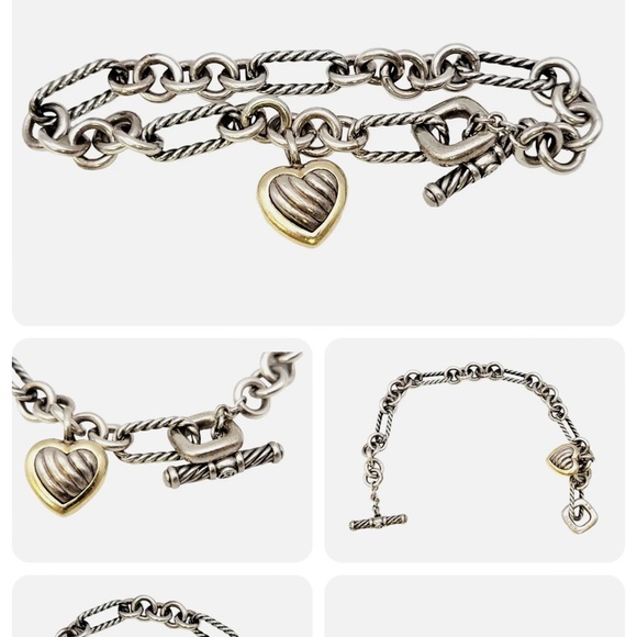 DAVID YURMAN HEART TOGGLE BRACELET sterling silver and 18k - Picture 4 of 6